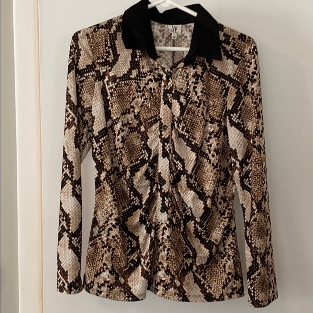 Wrapper Snakeskin Print Blouse
